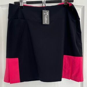 NWT Golftini Women's Black and Pink Ruffle Skirt with Bike shorts Sz 4
